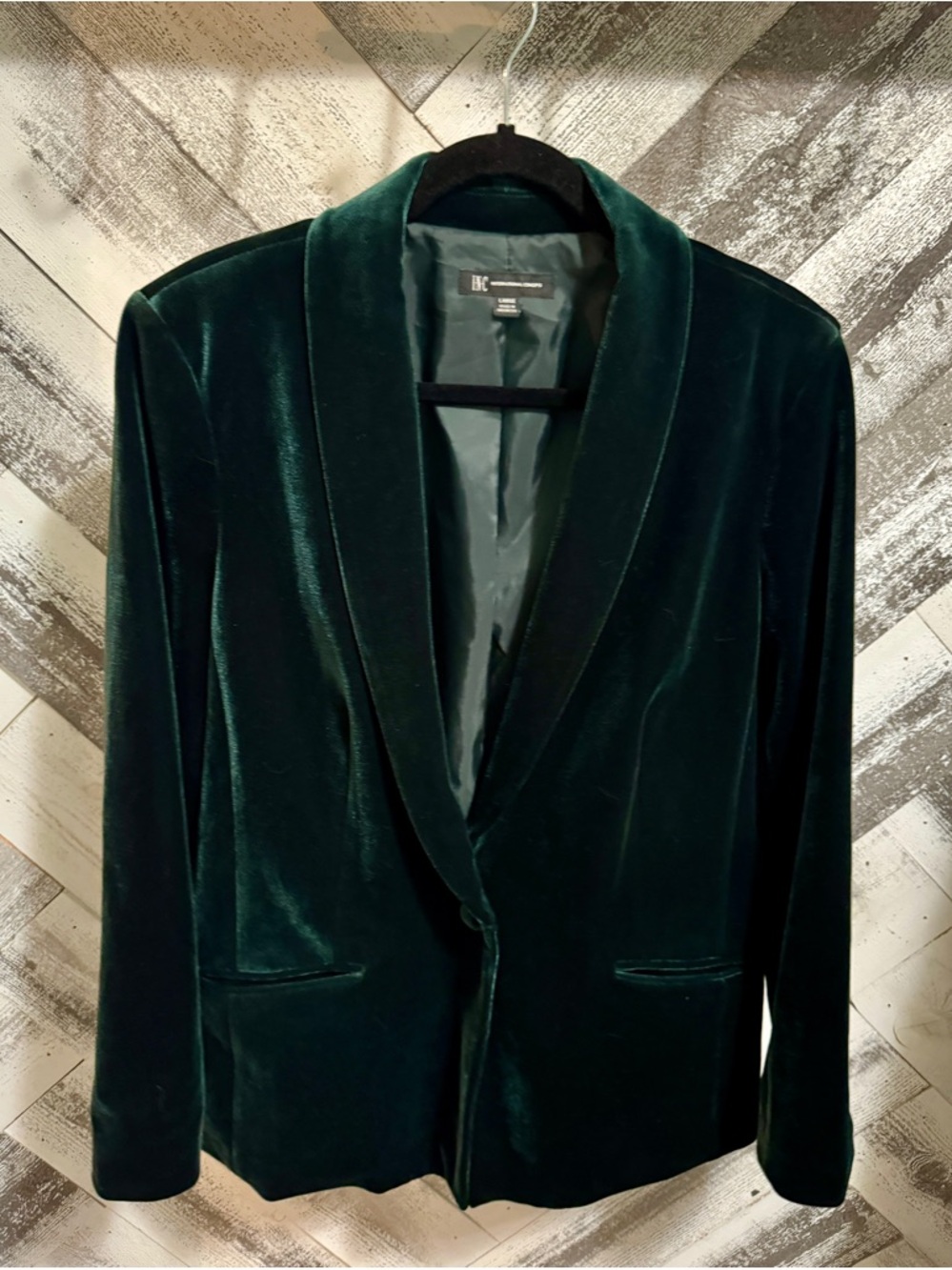 INC International Concepts Forest Green Velvet Blazer